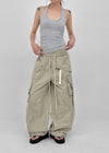 Formula Banding Washed Cargo Wide Pants