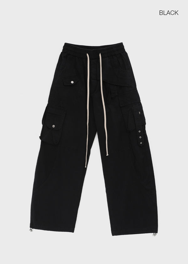 Formula Banding Washed Cargo Wide Pants