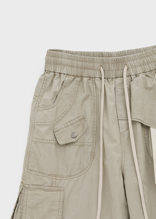 Formula Banding Washed Cargo Wide Pants