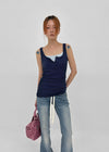Comonut Banding Washed Bootcut Denim Pants