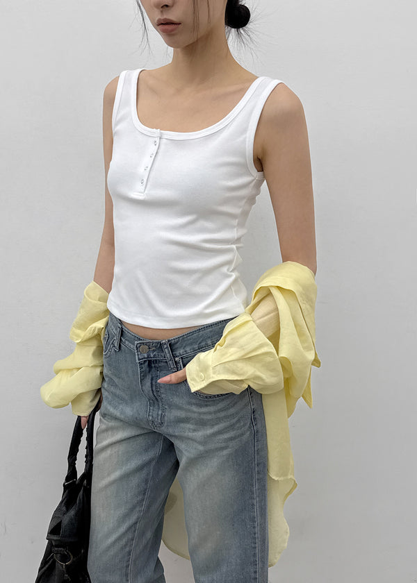 [MADE] Lunel Snap Ribbed Sleeveless Top