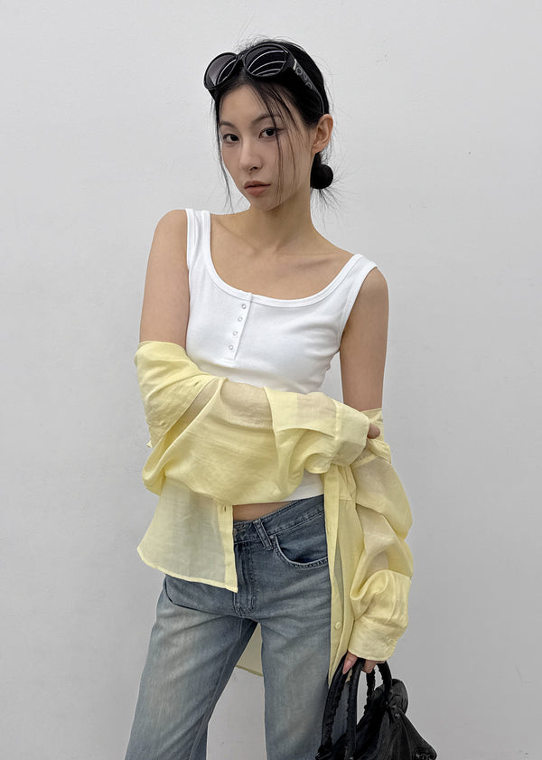 [MADE] Lunel Snap Ribbed Sleeveless Top