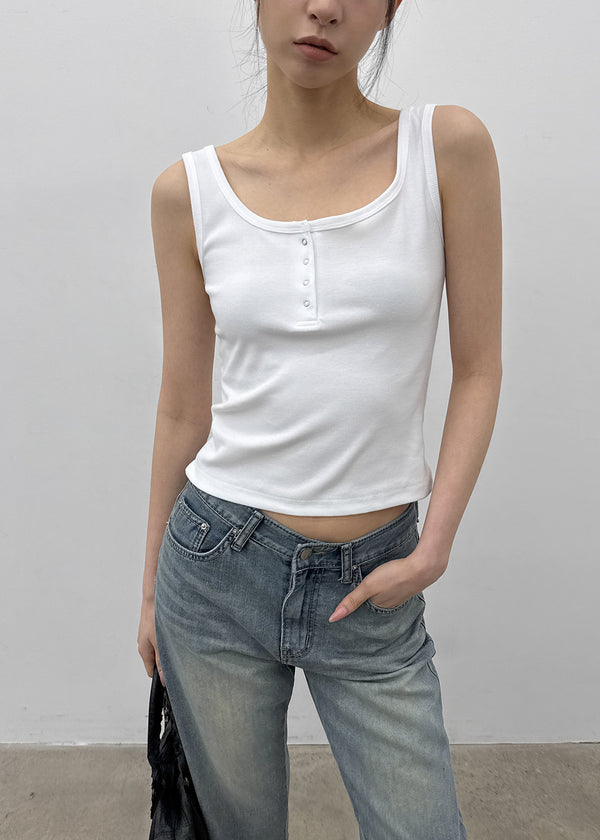 [MADE] Lunel Snap Ribbed Sleeveless Top