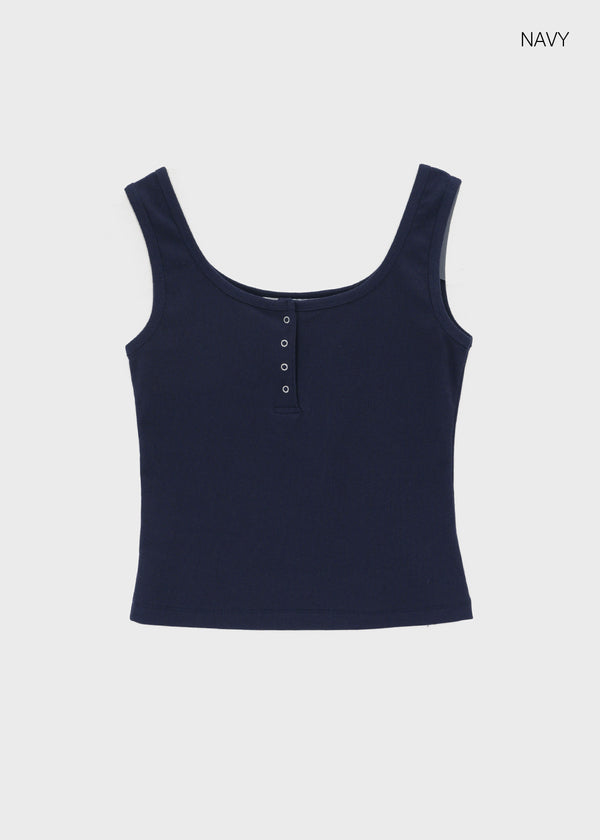 [MADE] Lunel Snap Ribbed Sleeveless Top