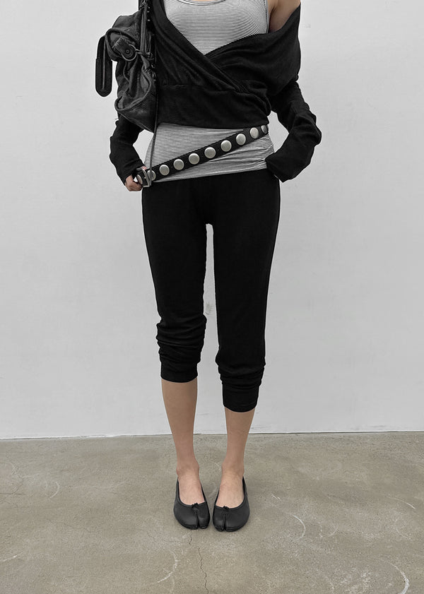 Dinea Ribbed Jogger Leggings Elastic Pants