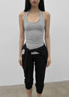 Pollenne Slim Fit Long Halter Sleeveless Top