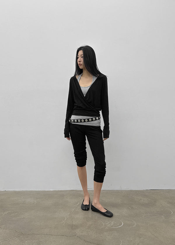 Dinea Ribbed Jogger Leggings Elastic Pants