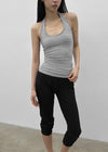 Pollenne Slim Fit Long Halter Sleeveless Top