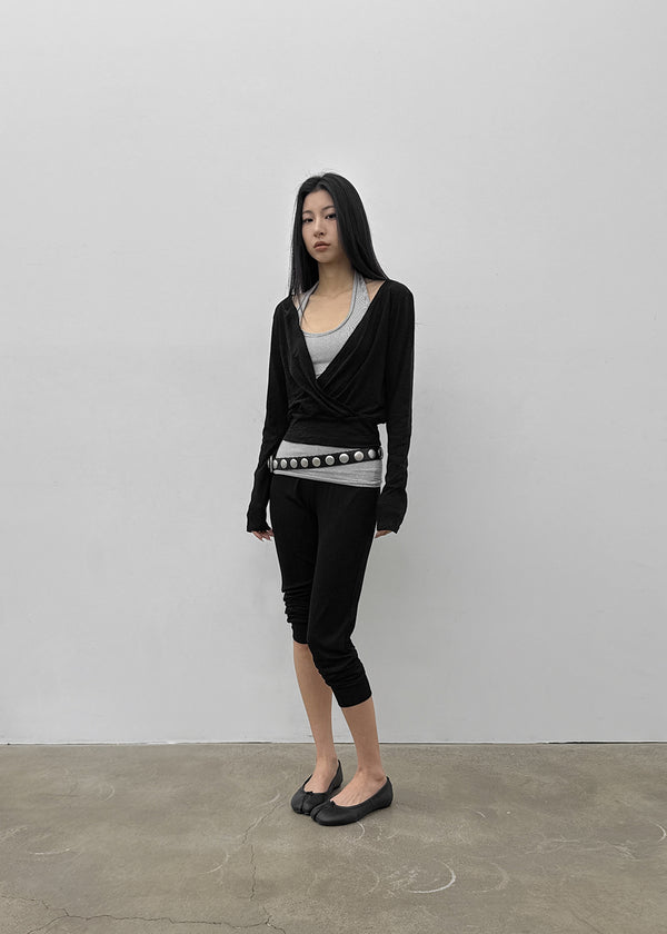 Dinea Ribbed Jogger Leggings Elastic Pants
