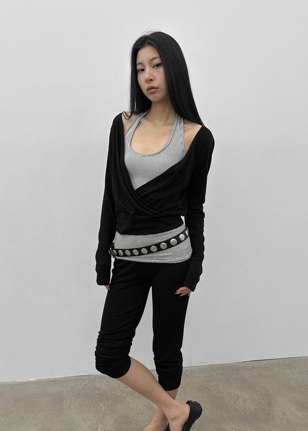 Pollenne Slim Fit Long Halter Sleeveless Top