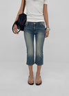 Pieto Low-waisted Denim Capri Pants