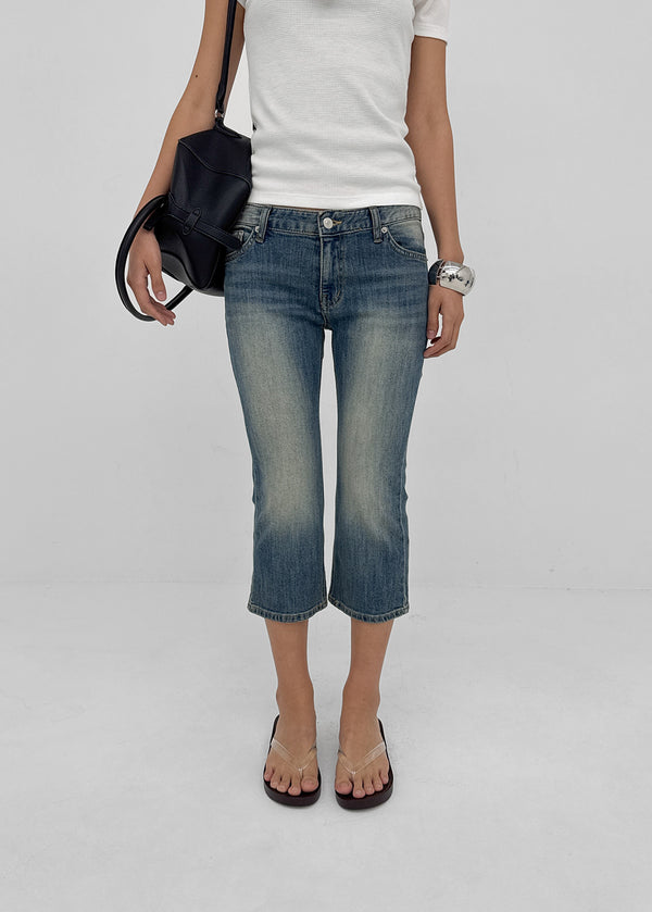 Pieto Low-waisted Denim Capri Pants