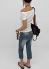 Pieto Low-waisted Denim Capri Pants