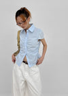 Swicken Shirred Short Sleeve Shirt