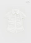 Swicken Shirred Short Sleeve Shirt