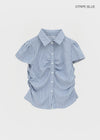 Swicken Shirred Short Sleeve Shirt
