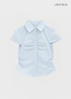 Swicken Shirred Short Sleeve Shirt