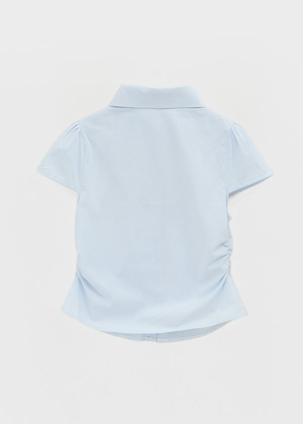 Swicken Shirred Short Sleeve Shirt