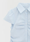 Swicken Shirred Short Sleeve Shirt