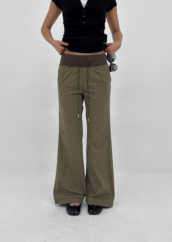 Trillo Color-block Elastic Bootcut Pants