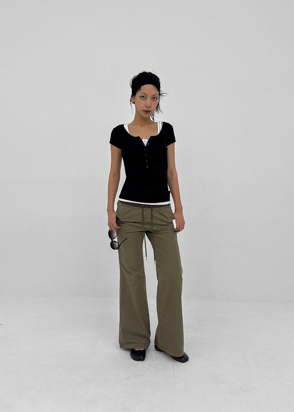 Trillo Color-block Elastic Bootcut Pants