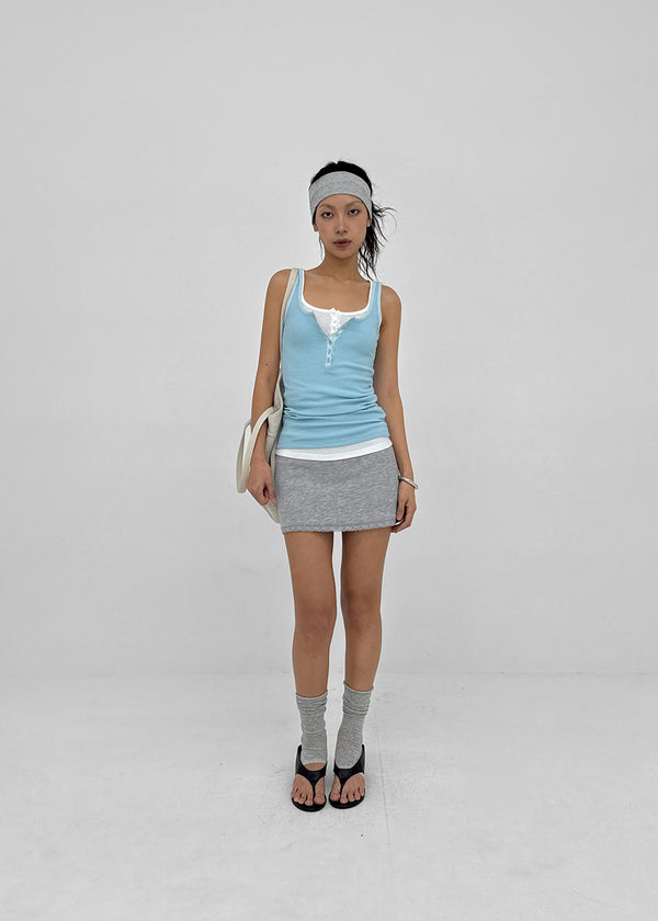[MADE] Kirishi Summer Waffle Button Sleeveless Top
