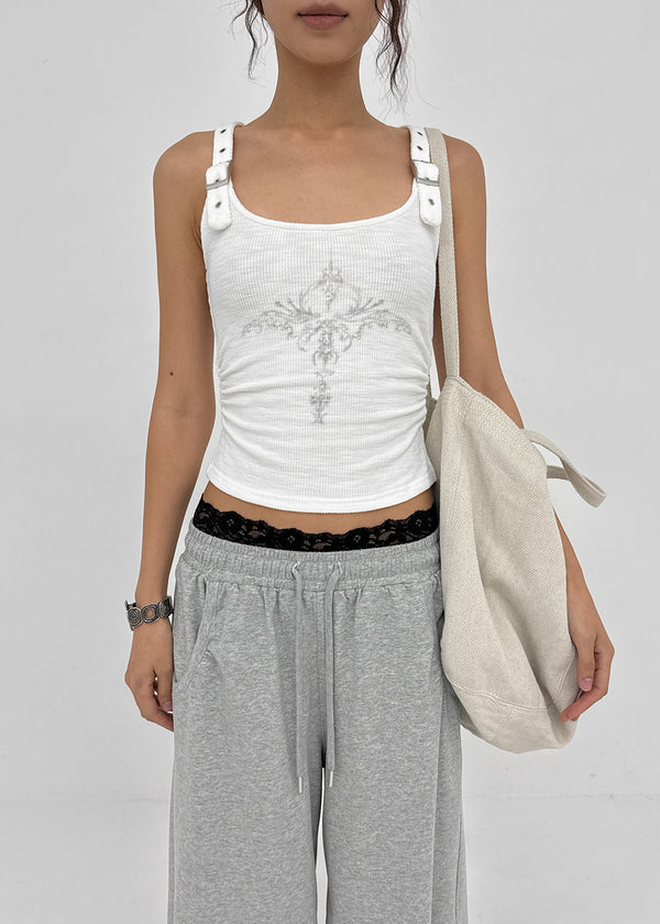 Booke Vintage Eyelet Strap Sleeveless