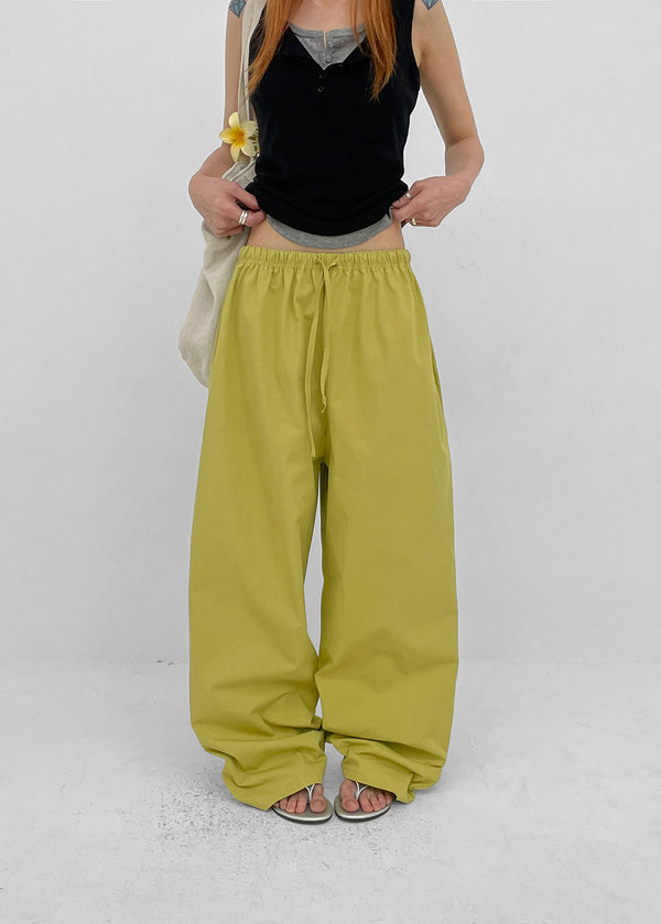 Parlen Slim-waisted Wide Cotton Pants