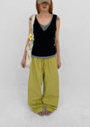 Parlen Slim-waisted Wide Cotton Pants