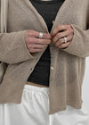 Plgun Linen Diamond V-Neck Cardigan