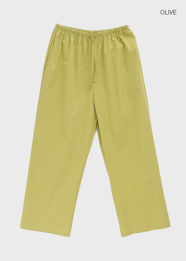 Parlen Slim-waisted Wide Cotton Pants