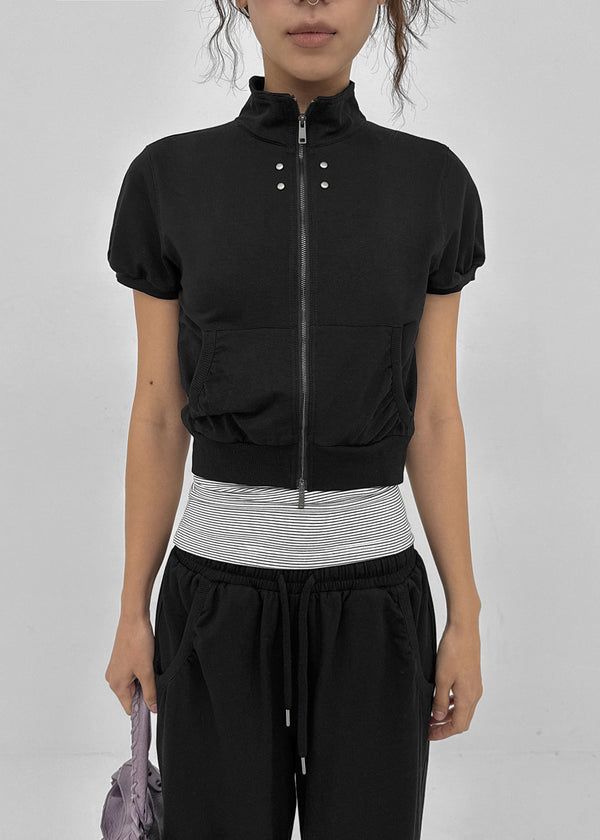 [MADE] Copet High-Neck Short Sleeve Zip-Up (Set Available)