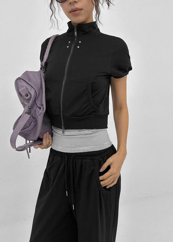 [MADE] Copet High-Neck Short Sleeve Zip-Up (Set Available)
