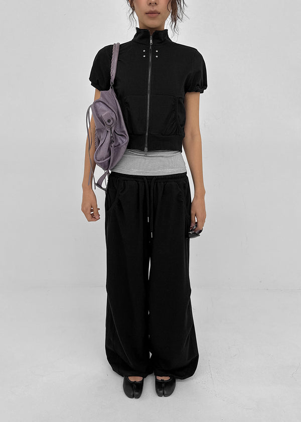 [MADE] Copet High-Neck Short Sleeve Zip-Up (Set Available)