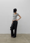 Ironi Halter Layered Cap Sleeve Short Sleeve Tee