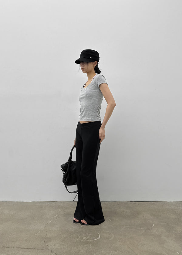 Ironi Halter Layered Cap Sleeve Short Sleeve Tee