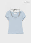 Ironi Halter Layered Cap Sleeve Short Sleeve Tee