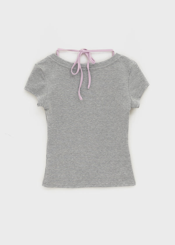 Ironi Halter Layered Cap Sleeve Short Sleeve Tee