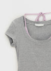 Ironi Halter Layered Cap Sleeve Short Sleeve Tee