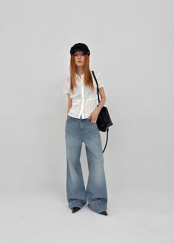 Lopoen Washed Wide Denim Pants
