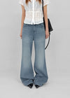Lopoen Washed Wide Denim Pants