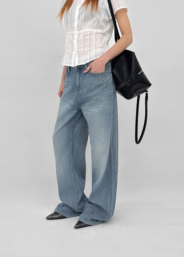 Lopoen Washed Wide Denim Pants