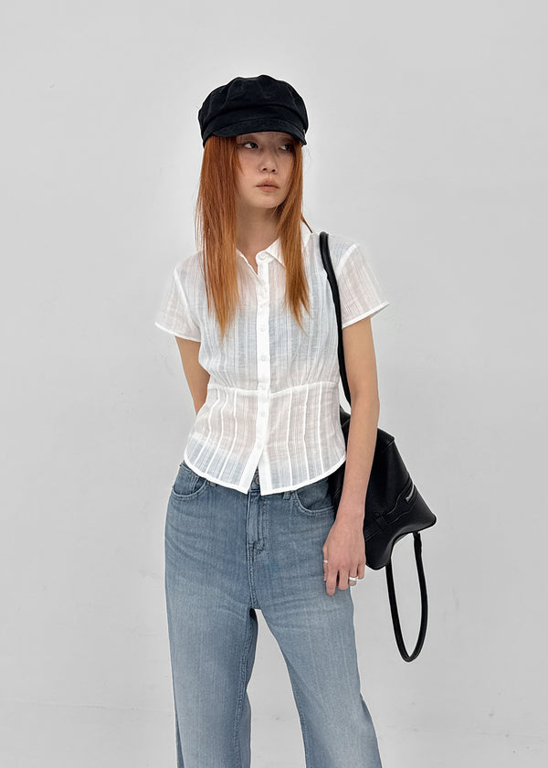 [MADE] Modiel Pleated Short-Sleeve Shirt