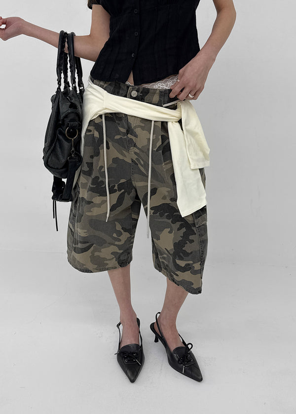 Carlo Camo Wide Bermuda Shorts
