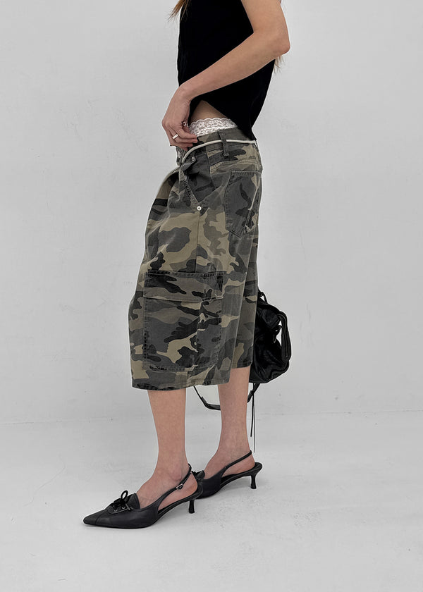 Carlo Camo Wide Bermuda Shorts