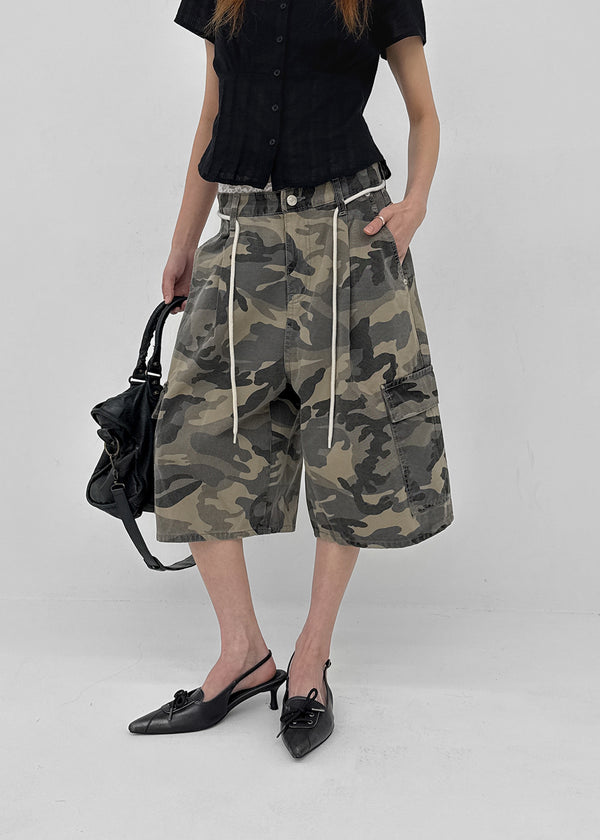 Carlo Camo Wide Bermuda Shorts
