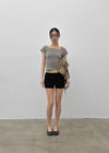Sae Pop Square Off-shoulder Short Sleeve Tee