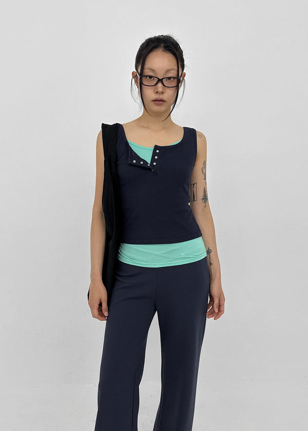 [MADE] Lunel Snap Ribbed Sleeveless Top