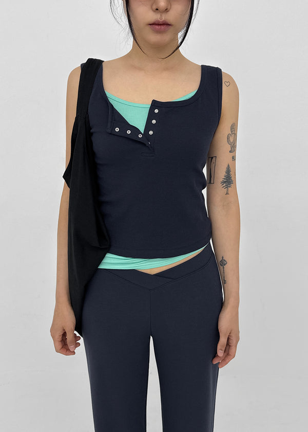 [MADE] Lunel Snap Ribbed Sleeveless Top