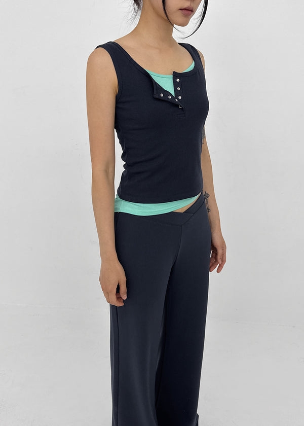 [MADE] Lunel Snap Ribbed Sleeveless Top